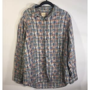 G.H. Bass & Co Plaid Button Down Shirt Large Cotton Casual Classic